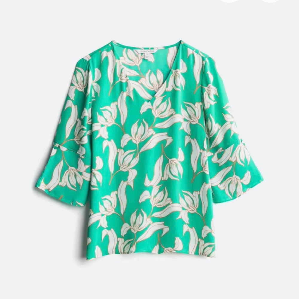 41 Hawthorn Teal and White Floral Blouse